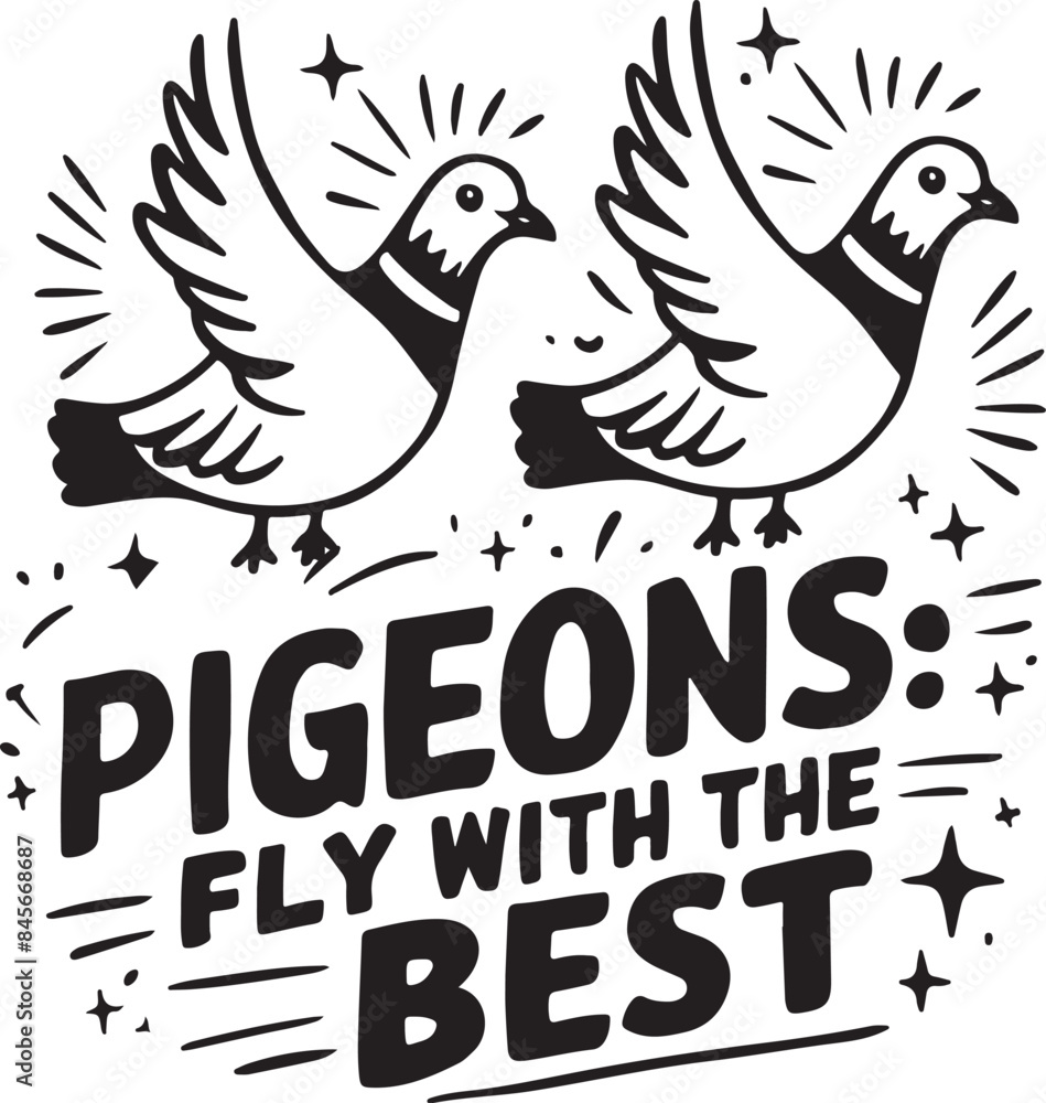 Obraz premium Pigeons Fly With The Best Vector