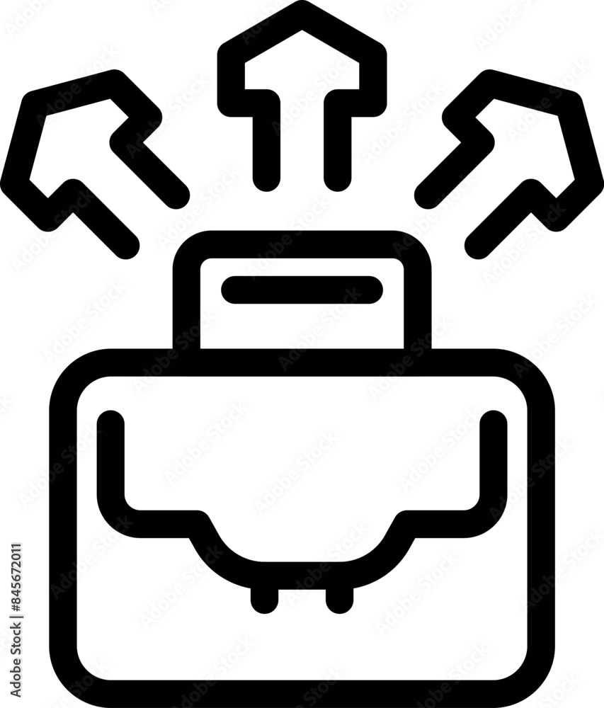 Line icon representing the concept of career evolution and portfolio management for business people Line icon representing the concept of career evolution and portfolio management for business people