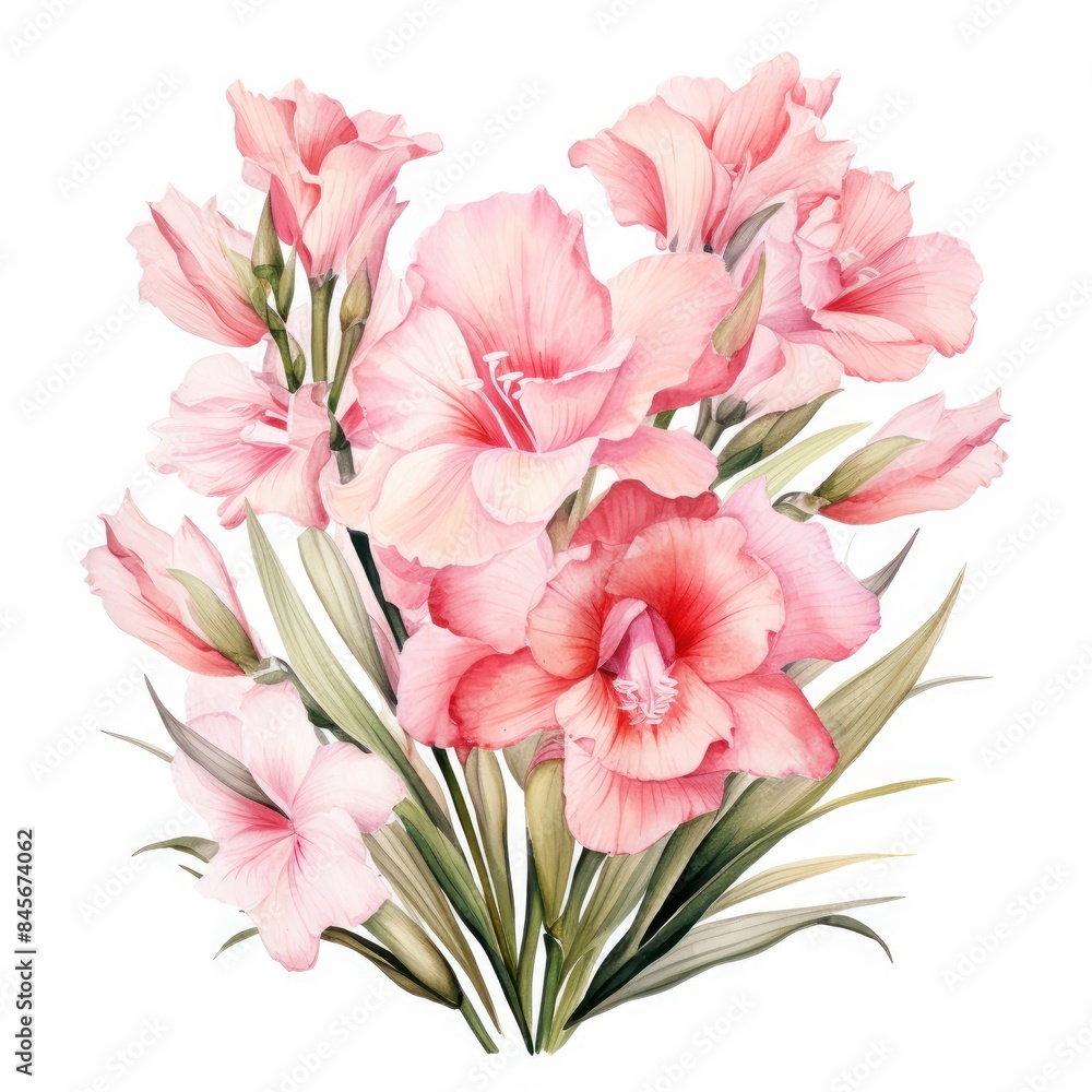 Gladiolus, isolated on white background Gladiolus, isolated on white background