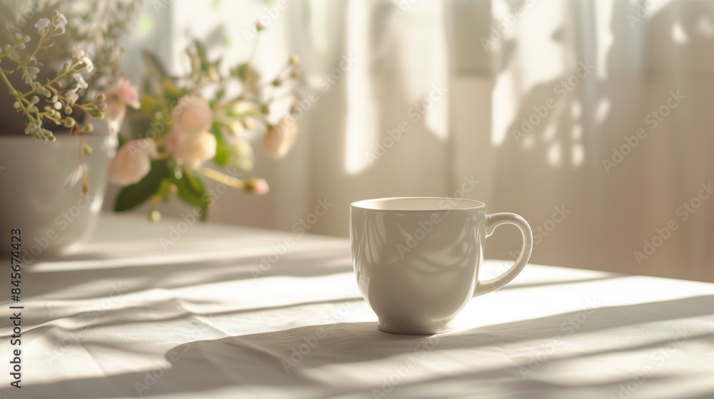 White Cup on Table. White Cup on Table.