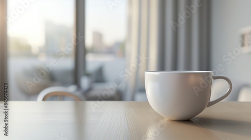 Wallpaper Mural White Cup on Table. Torontodigital.ca