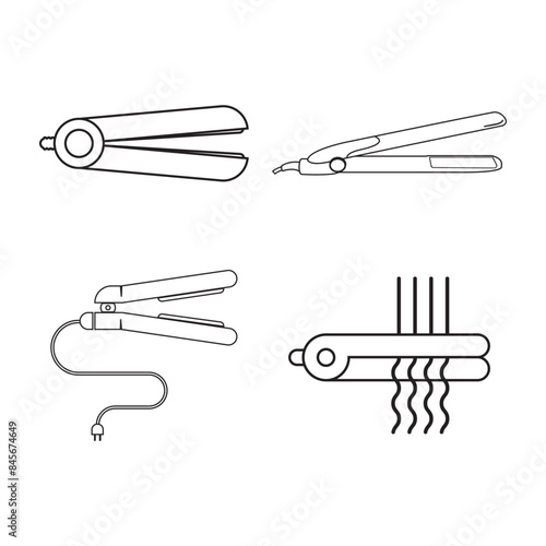 Hair Straightener line icon