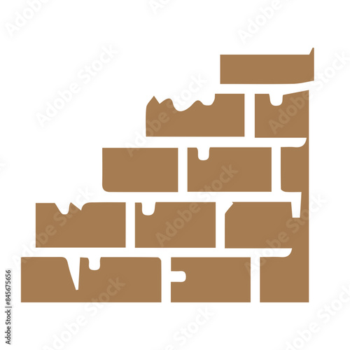 stone wall clipart flat design