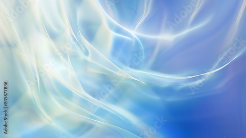 Serene Abstract Flow: Soft Blue and White Fluid Motion © Artistic Visions