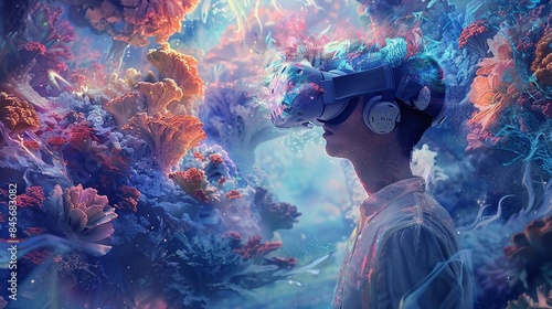 a boy in Virtual Reality Digital World