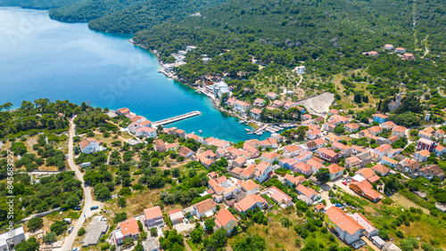 Božava (Bozava) is a charming village located on Dugi Otok, Croatia, perfect for a serene summer getaway captured by drone photo