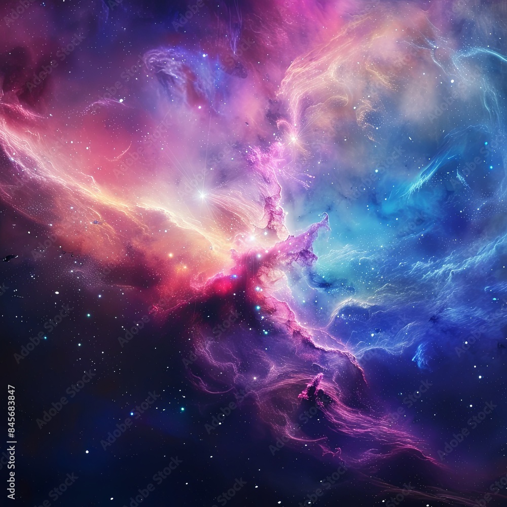 Colorful space galaxy cloud nebula. Stary night cosmos. Universe ...