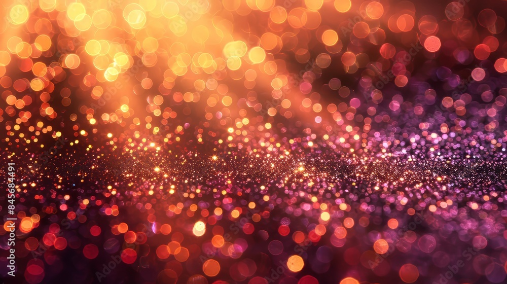 Majestic magenta light burst  abstract rays on dark background with purple and gold sparkles