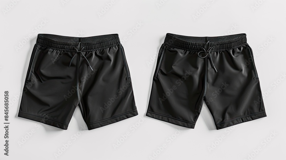 Black Running Shorts With Reflective Stripes Black Running Shorts With Reflective Stripes