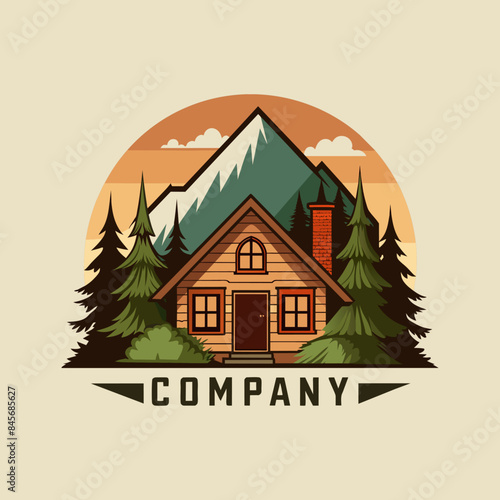  cabin logo vector icon	