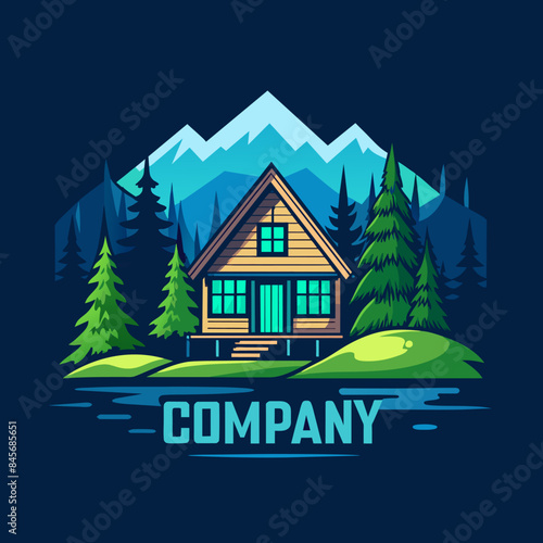  cabin logo vector icon	
