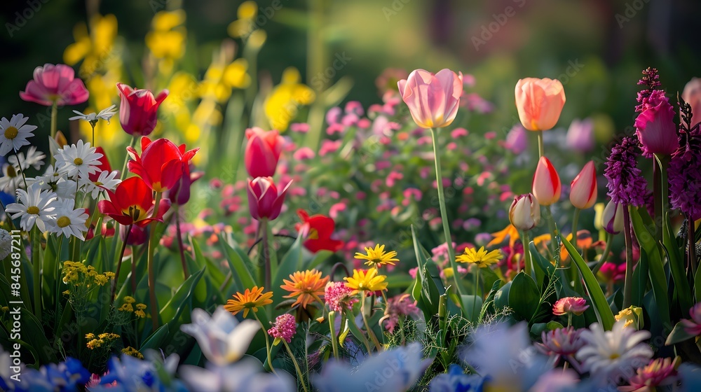 Colorful Blooms in a Summer Garden Colorful Blooms in a Summer Garden