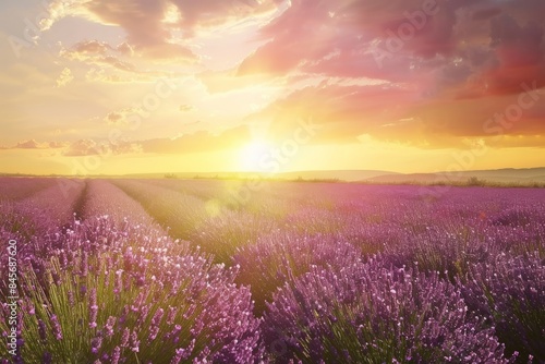 Lavender Field Sunset