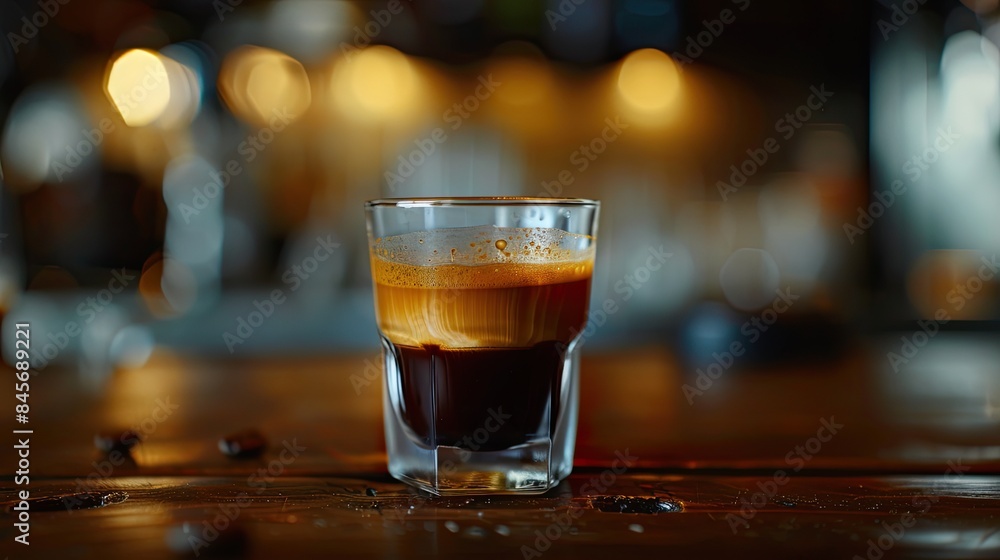 Close-Up Shot of Espresso in Glass Cup
Description: A close-up shot of a freshly brewed espresso served in a clear glass cup, rich crema and inviting aroma and a blurred background. Advertisement Close-Up Shot of Espresso in Glass Cup
Description: A close-up shot of a freshly brewed espresso served in a clear glass cup, rich crema and inviting aroma and a blurred background. Advertisement