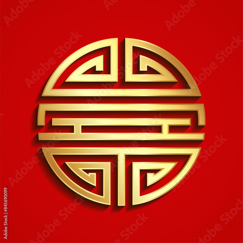 Chinese symbol of long life, longevity 3d gold decorative background