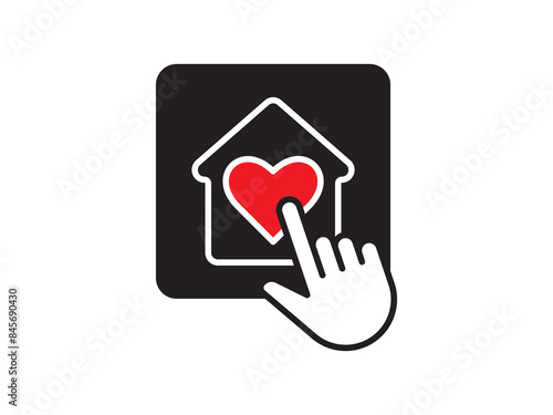 Icon a house representation, isolated against a clean background. This simple vector symbol evokes a sense of warmth and security, embodying the concept of home.