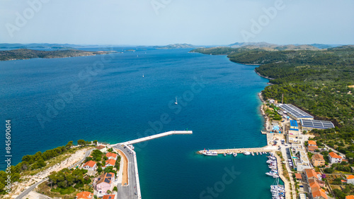 Sali is a picturesque village located on the island of Dugi Otok, Croatia, known for its charming harbor and serene coastal atmosphere captured by drone