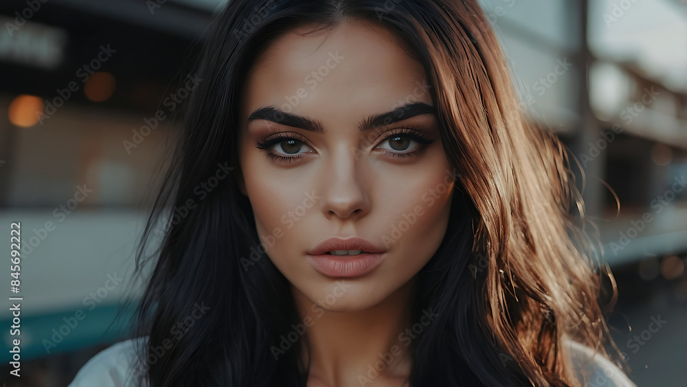 Glamorous Influencer in Stylish Urban Setting Glamorous Influencer in Stylish Urban Setting