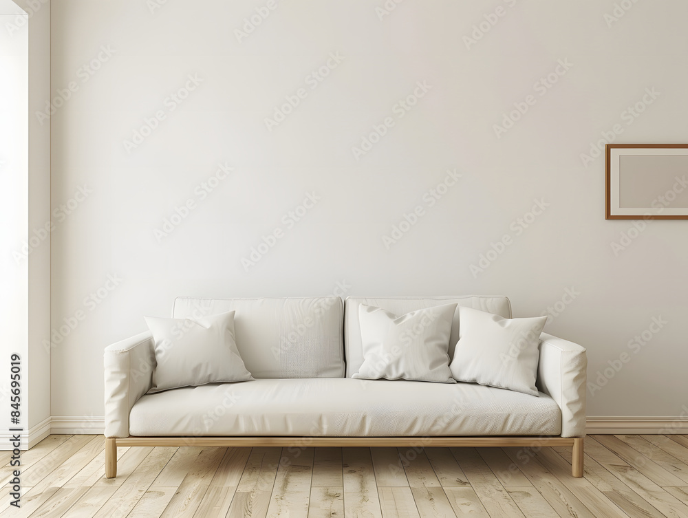 Living room with blank wall frame mockup Living room with blank wall frame mockup