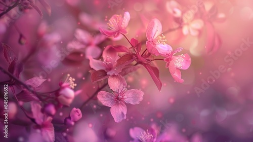 Pink blossoms on a spring tree