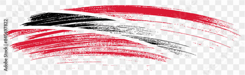 Trinidad and Tobago flag brush paint textured isolated  on png or transparent background. vector illustration 