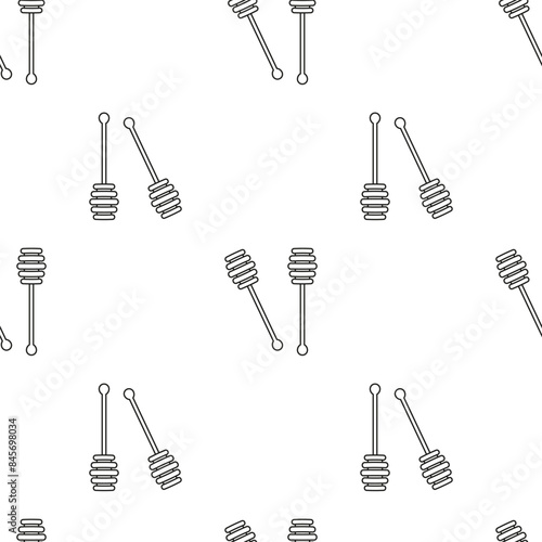 outline seamless pattern with honey stick