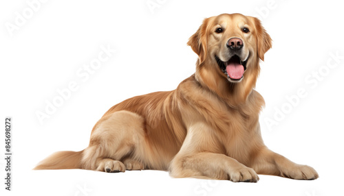 smile golden retriever dog isolated on transparent background cutout © Papugrat