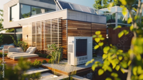A Modern Oasis: Relaxing by the Pool With a View of the Solar Panels
