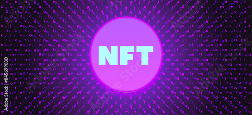 Non-fungible token NFT vector illustration