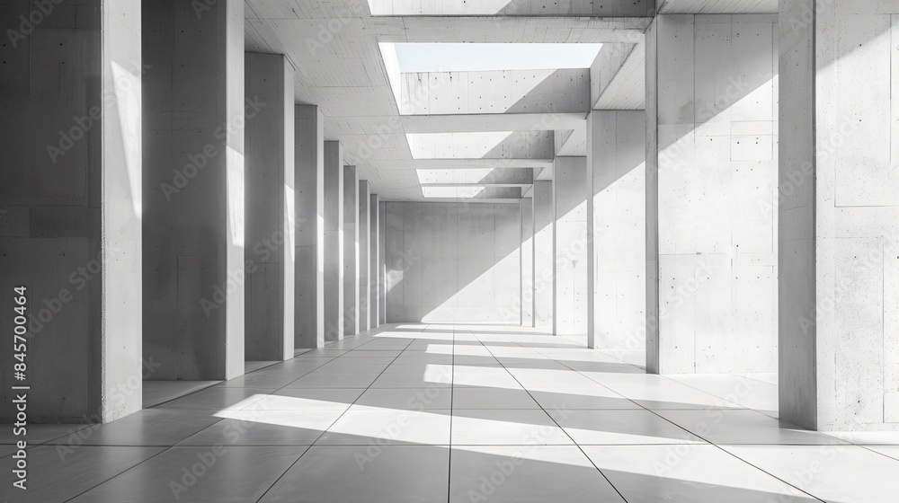 Obraz premium Long hallway columns skylight