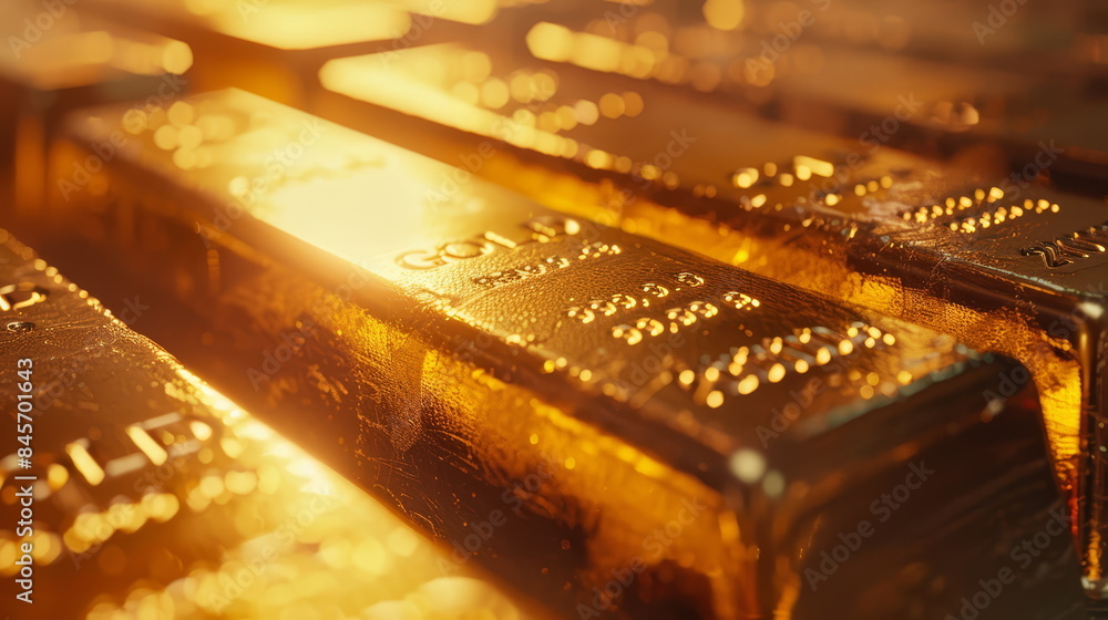 Gold bars and luxury wealth for finance and investment. Shiny treasure in banking and commerce. Precious metal currency, rich savings and financial success. Pure metallic reflection. Gold bars and luxury wealth for finance and investment. Shiny treasure in banking and commerce. Precious metal currency, rich savings and financial success. Pure metallic reflection.