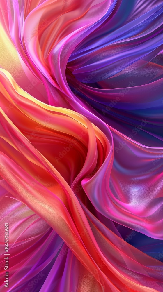 Colorful abstract silk fabric waves, vibrant hues of pink, purple, and red. Artistic background concept Colorful abstract silk fabric waves, vibrant hues of pink, purple, and red. Artistic background concept