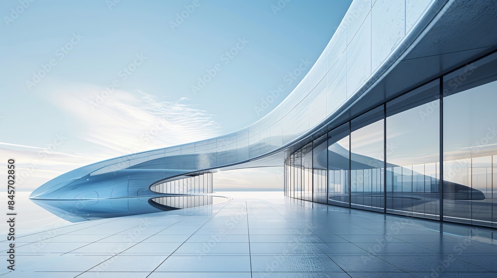 Curved building against sky Curved building against sky
