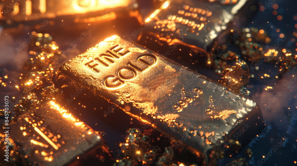 Shiny gold bars stacked, symbolizing wealth, finance and luxury. Precious metal currency for banking, economic exchange and financial security. Rich savings and commercial success. Shiny gold bars stacked, symbolizing wealth, finance and luxury. Precious metal currency for banking, economic exchange and financial security. Rich savings and commercial success.