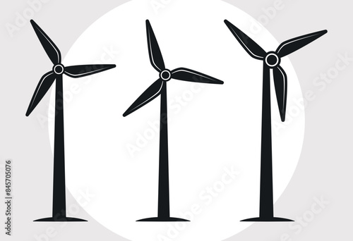 Wind Turbine SVG Cut File, Wind Turbines Landscape Svg, Wind Energy Svg, Windmill Svg, Electric Pole Svg, Farmhouse Windmill Svg