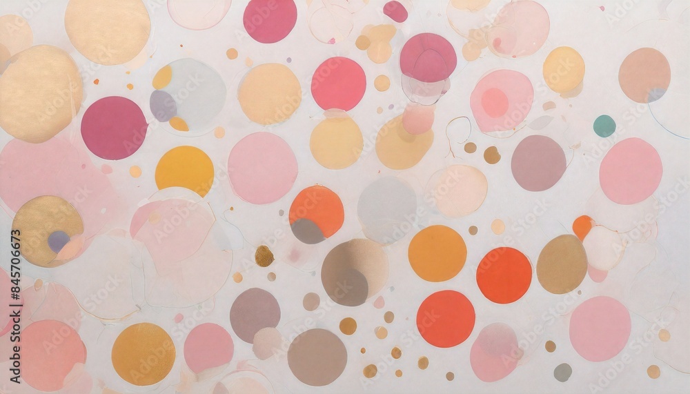 A lively seamless pattern with multicolored polka dots on a white background. Perfect for fabric prints, textiles, and wrapping paper, adding a retro touch of fun and vibrancy. A lively seamless pattern with multicolored polka dots on a white background. Perfect for fabric prints, textiles, and wrapping paper, adding a retro touch of fun and vibrancy.