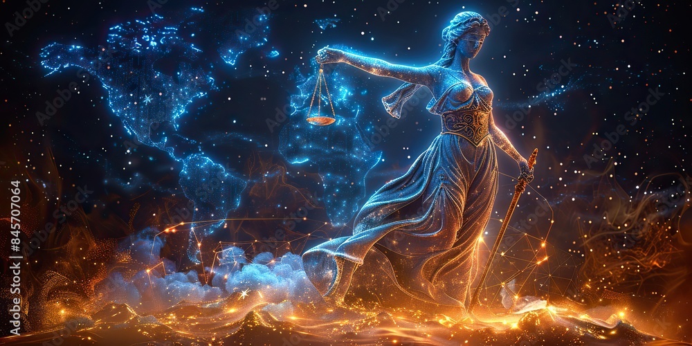 graphic of low poly justice goddess with futuristic astrological element of libra horoscope sign in twelve zodiac signs graphic of low poly justice goddess with futuristic astrological element of libra horoscope sign in twelve zodiac signs