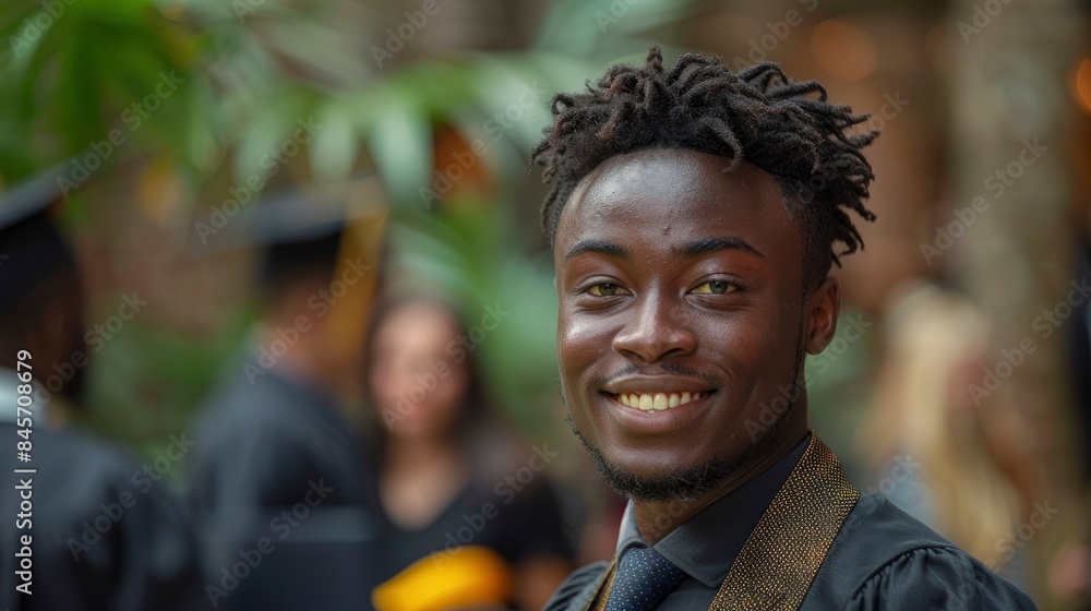 Happy Graduate holding diplom at university Happy Graduate holding diplom at university