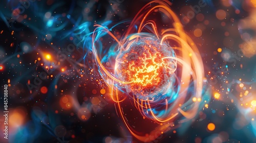 A magnificent 3d illustration of Quantum Nuclear Fusion 