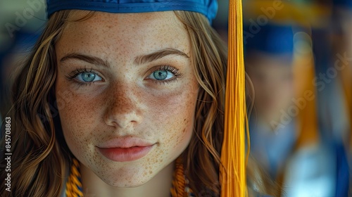 Happy Graduate holding diplom at university photo