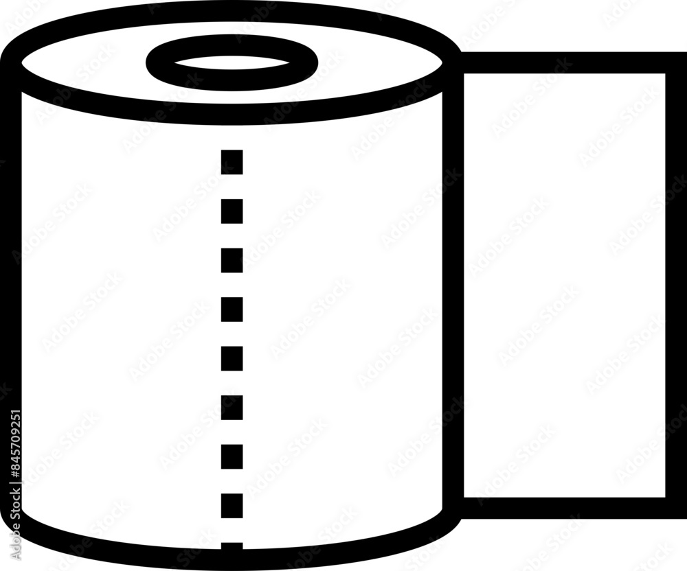 Roll of Toilet Paper Line Icon Roll of Toilet Paper Line Icon