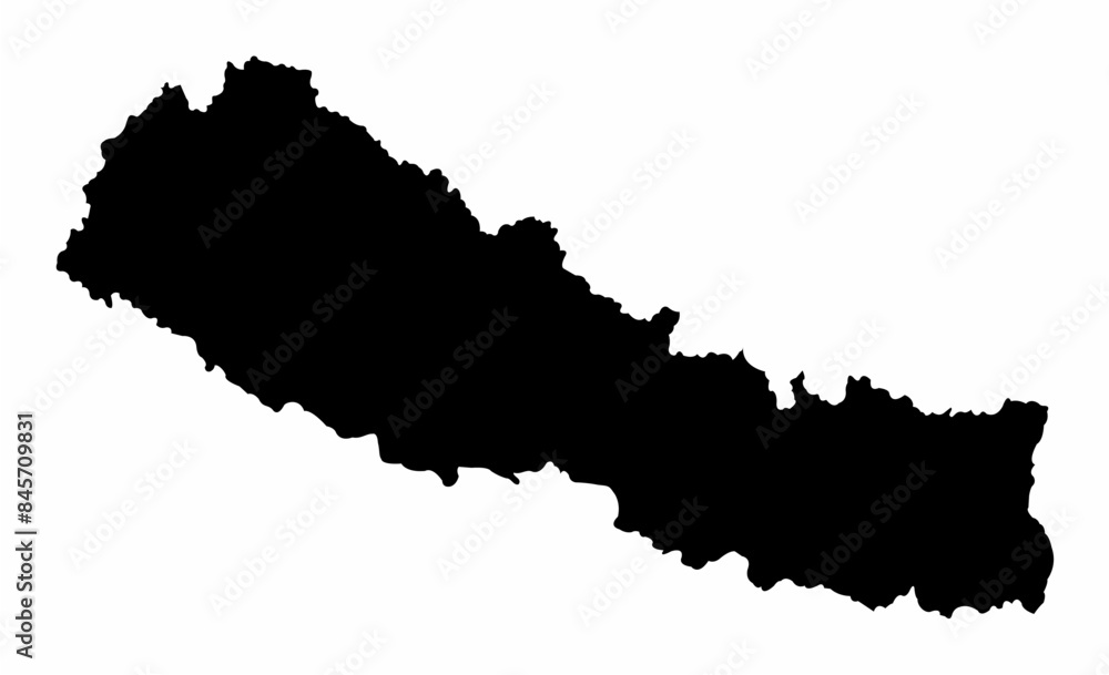 Fototapeta premium Nepal silhouette map