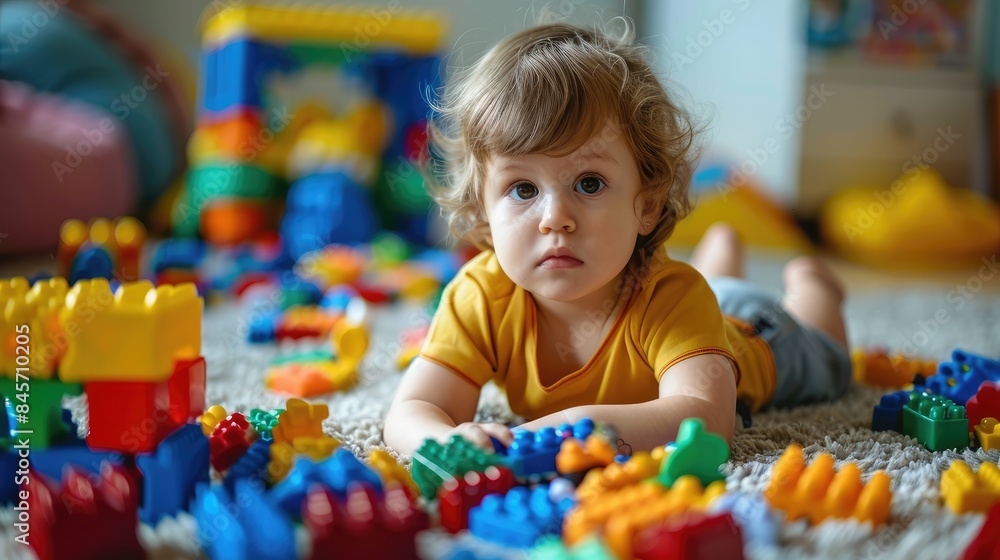 little child playing with toys little child playing with toys