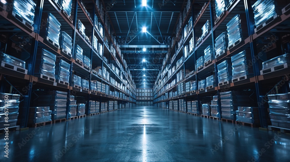 Futuristic tecnology of digital warehouse. Data innovation and technology concept Futuristic tecnology of digital warehouse. Data innovation and technology concept