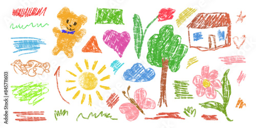 Crayon Doodles: A Textured Tapestry of Childlike Scribbles
