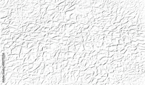 Vector wrinkled white paper texture. Realistic background