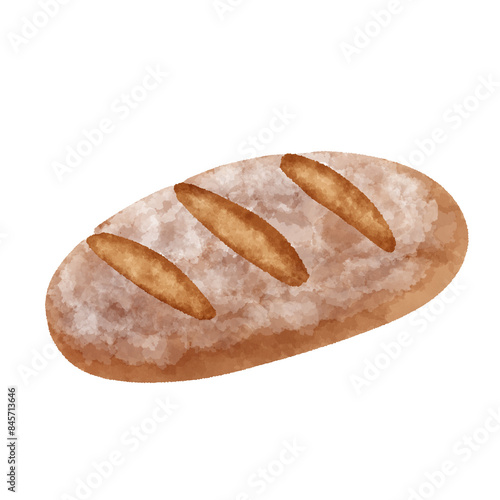 ドイツのパンのイラスト　Roggenmischbrot（ロッゲン・ミッシュブロート）