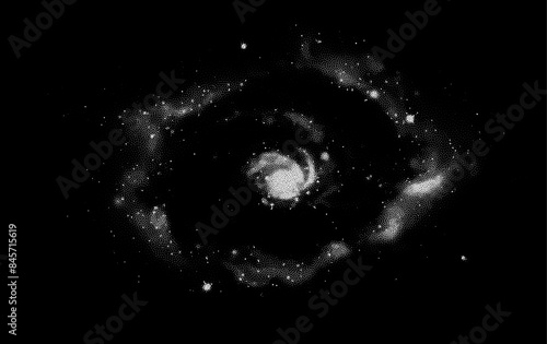 Galaxy vector background black and white illustration
