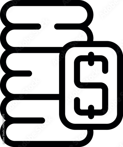 Line icon of a stack of money increasing with a good interest rate on a savings account