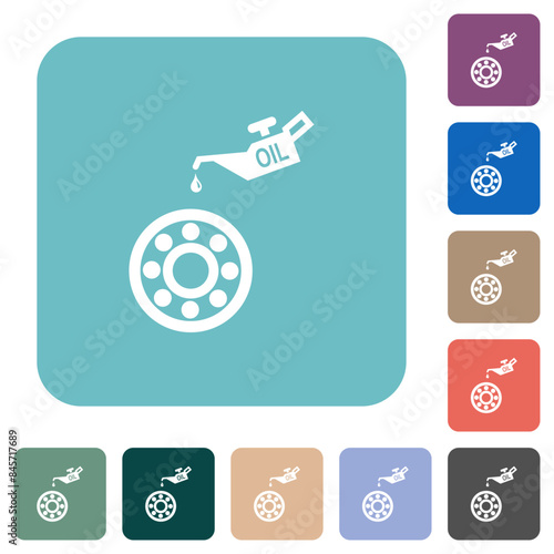 Oiler can and bearings rounded square flat icons